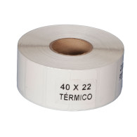 40 rollos de 2,000 etiquetas de 40 mm x 22 mm, 1 al paso con Centro de 1.5 In. De Transferencia Térmica TT