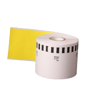 70 Rollos para Impresora QL Brother de 62 mm ancho de color Amarillo