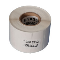 30 rollos de 2,000 etiquetas de 51 mm x 25 mm, (5.1 cm x 2.5 cm) 1 al paso. De Transferencia Térmica TT