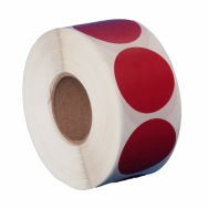 20 millares de etiquetas circulares de 40 mm de diámetro en color rojo TD Térmico Directo